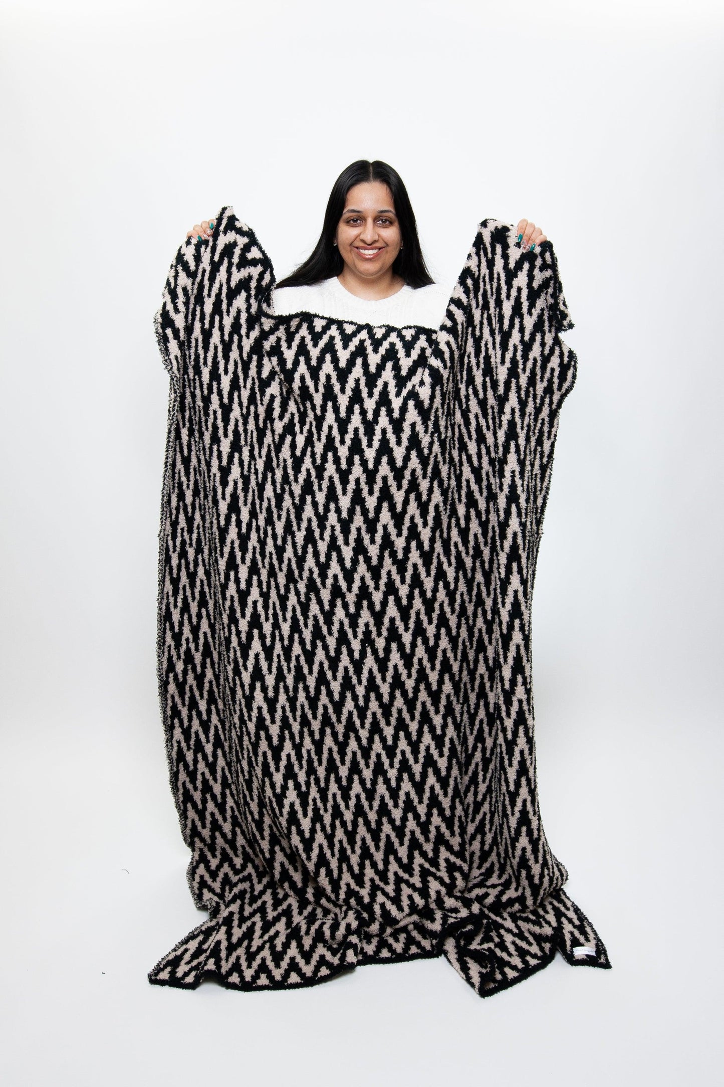 Tap Shoe & Rainy Day Chevron Print Extended Throw