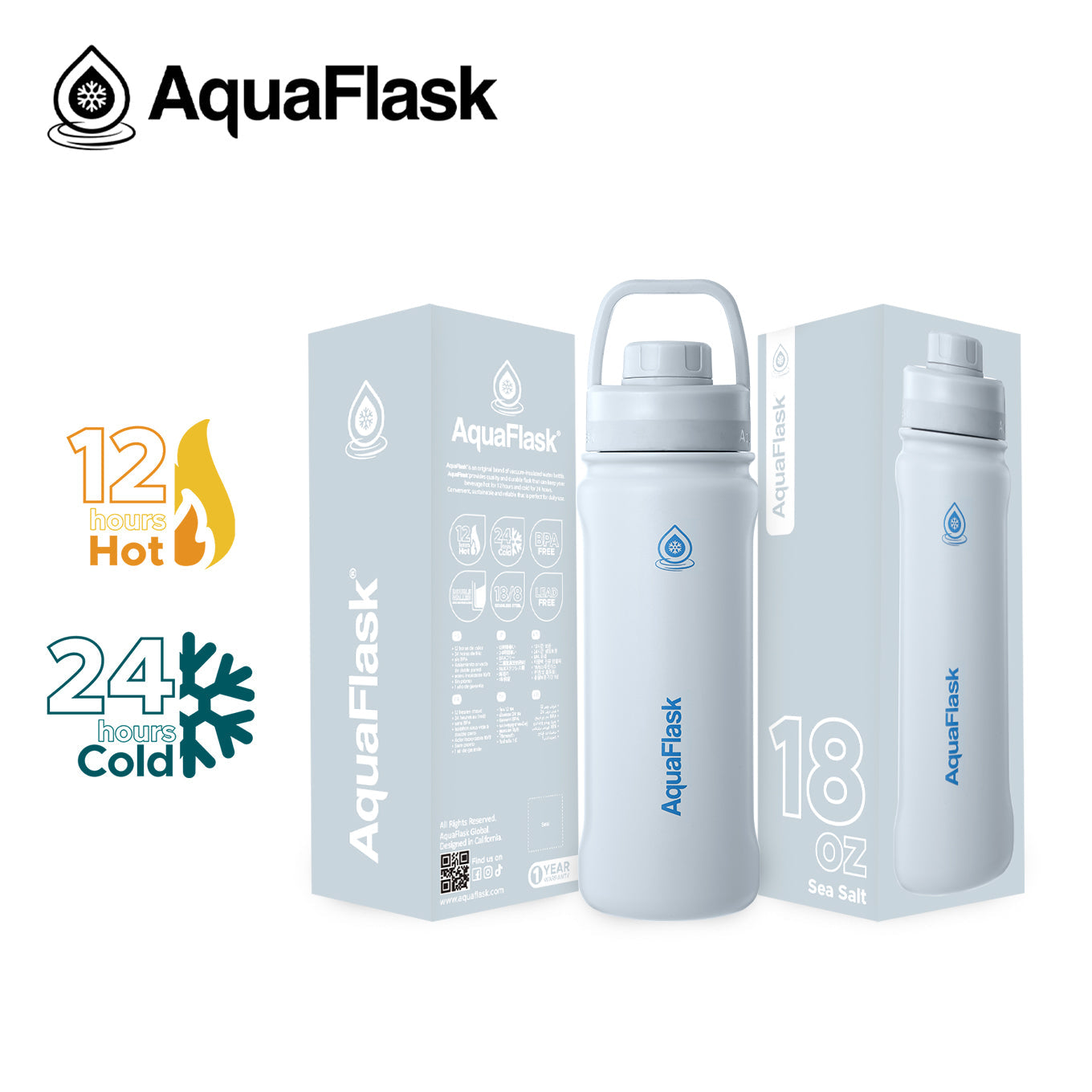 AquaFlask Original Vakuumisolierte Wasserflaschen 530ml (18oz)