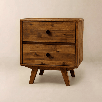 Silvia 2-Drawer Solid Wood Nightstand