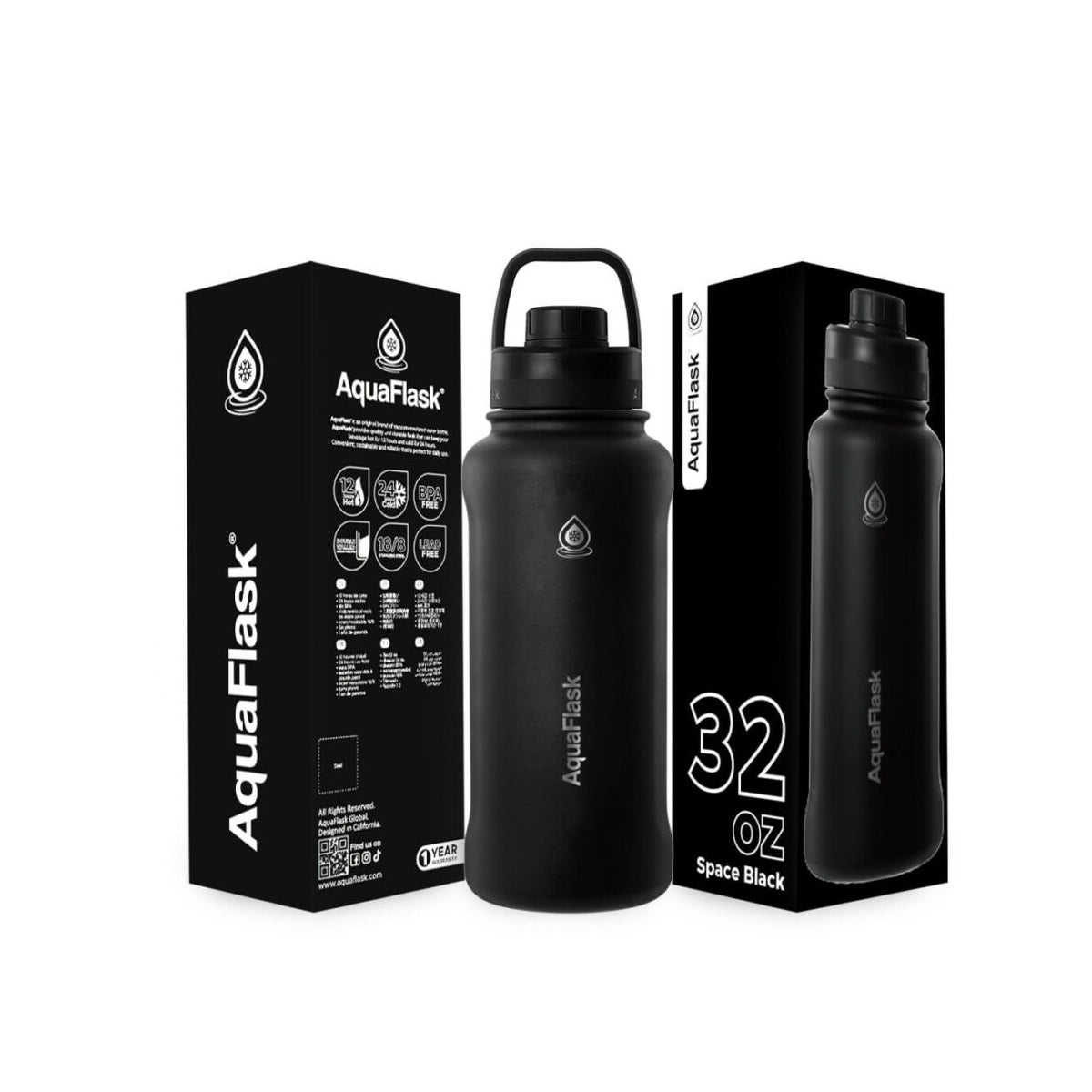 AquaFlask 935ml (32oz) Vakuumisolierte Flasche – Edelstahl, Auslaufsicher