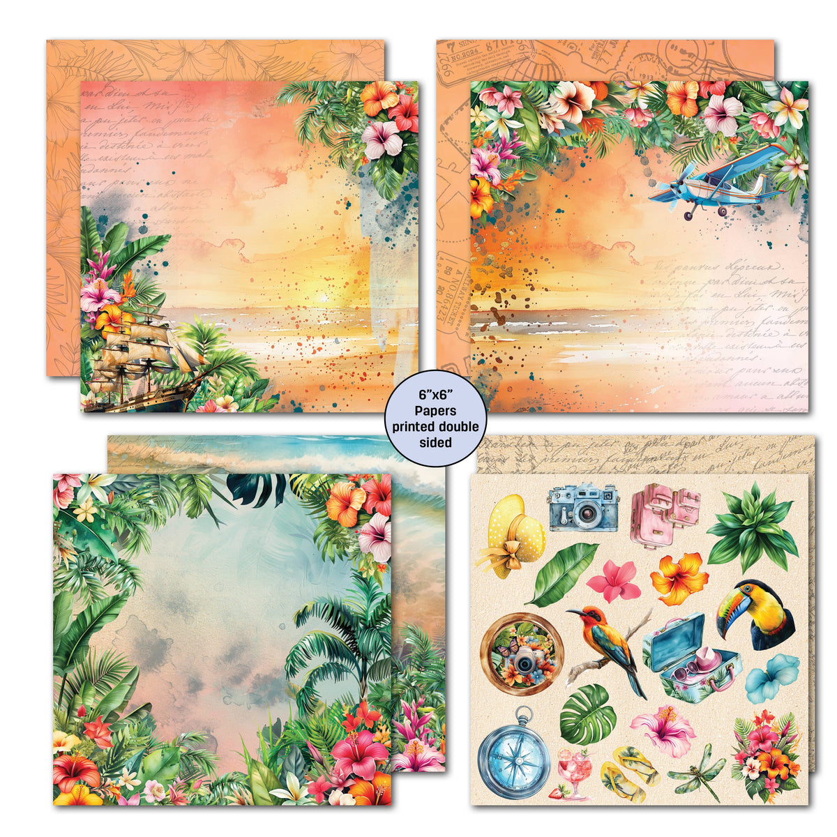 3Quarter Designs Tropic Excursion 6x6 Paper Pack
