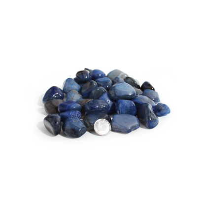 Agate Blue Tumbled Stones (Enhanced)