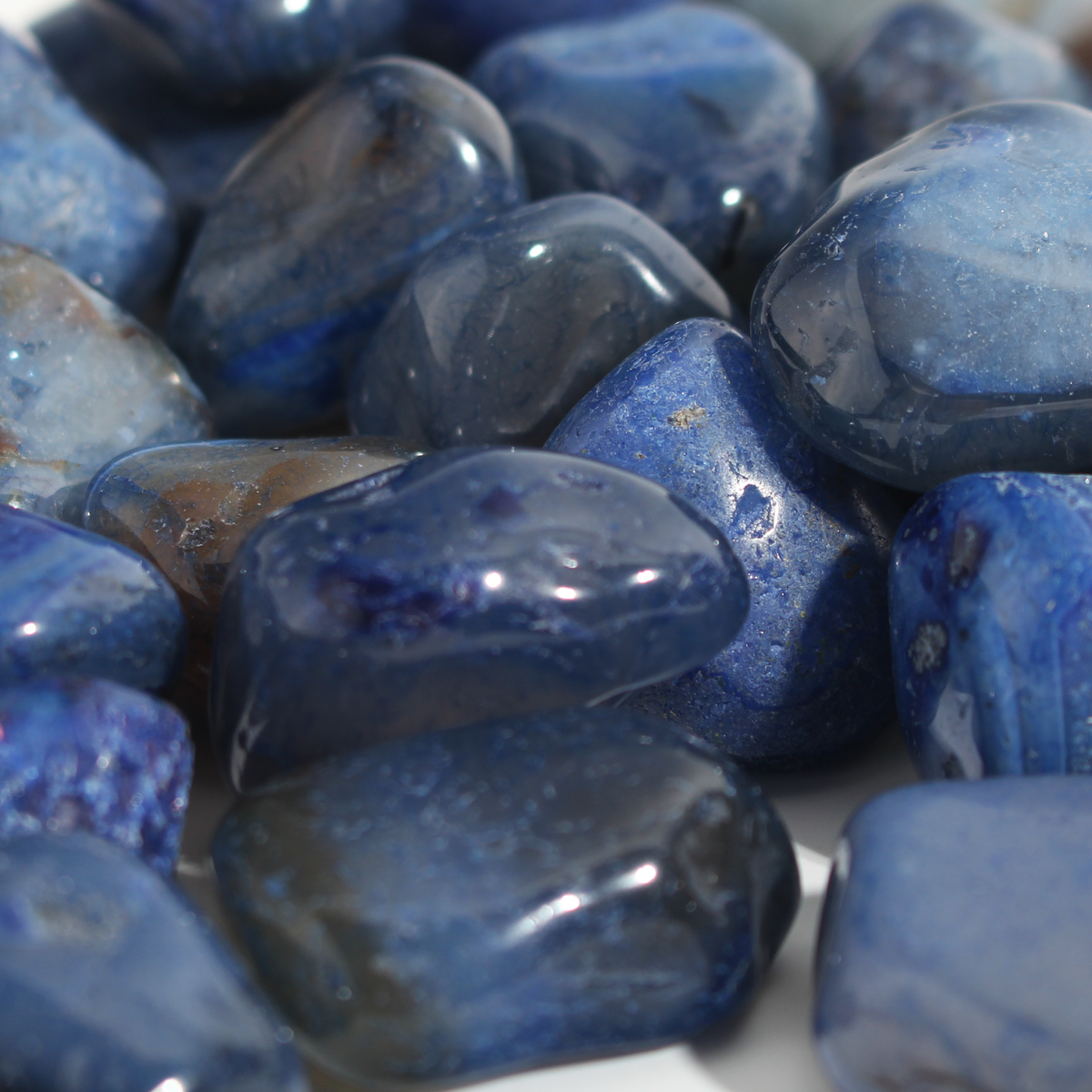 Agate Blue Tumbled Stones (Enhanced)
