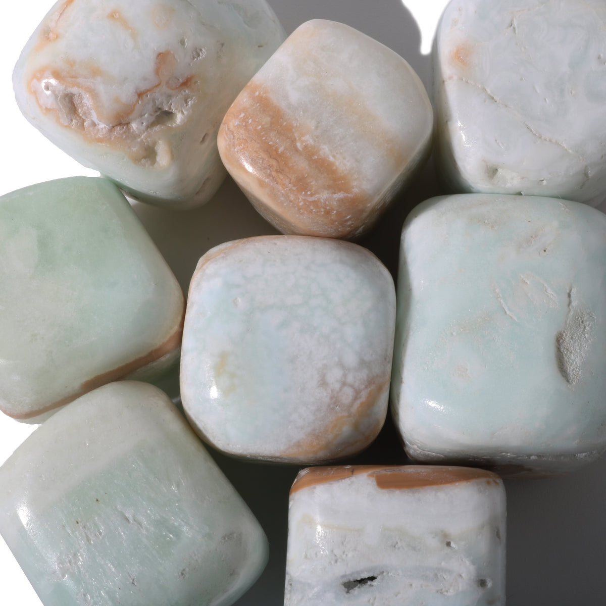 Caribbean Blue Calcite Tumbled Stones