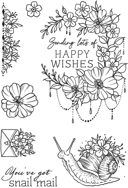 Creative Expressions Designer Boutique Floral Delivery 6 in x 4 in Stamp Set