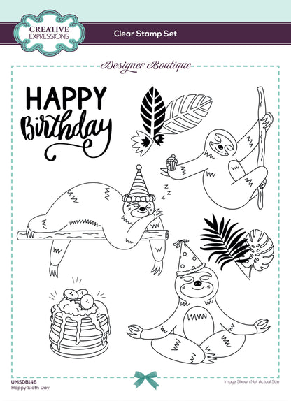 Creative Expressions Designer Boutique Happy Sloth Day 6 in x 8 in Stamp Set