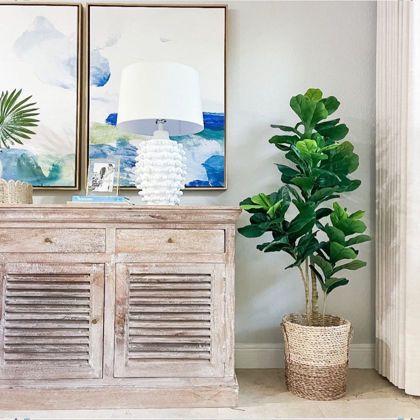 Fafa Artificial Fiddle Leaf Potted Plant (Multiple Sizes)