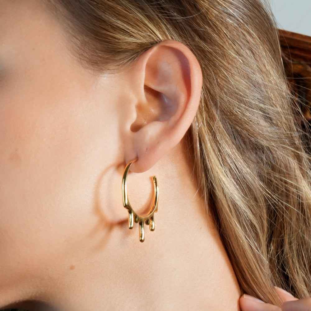 VASILIKI: 'Artistry in Motion' Drip-Paint Hoop Earrings