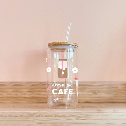 Boho glass - coffee addict