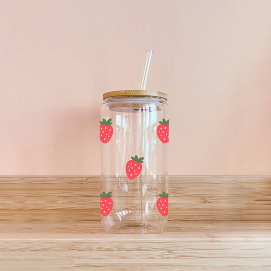 Boho glass - strawberries