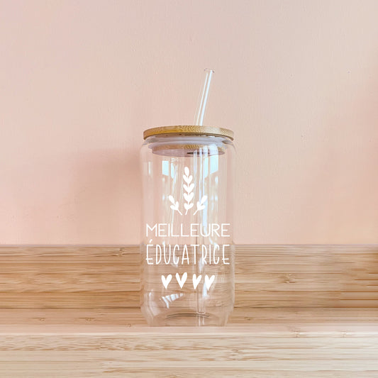 Boho Glass - Best Educator - White