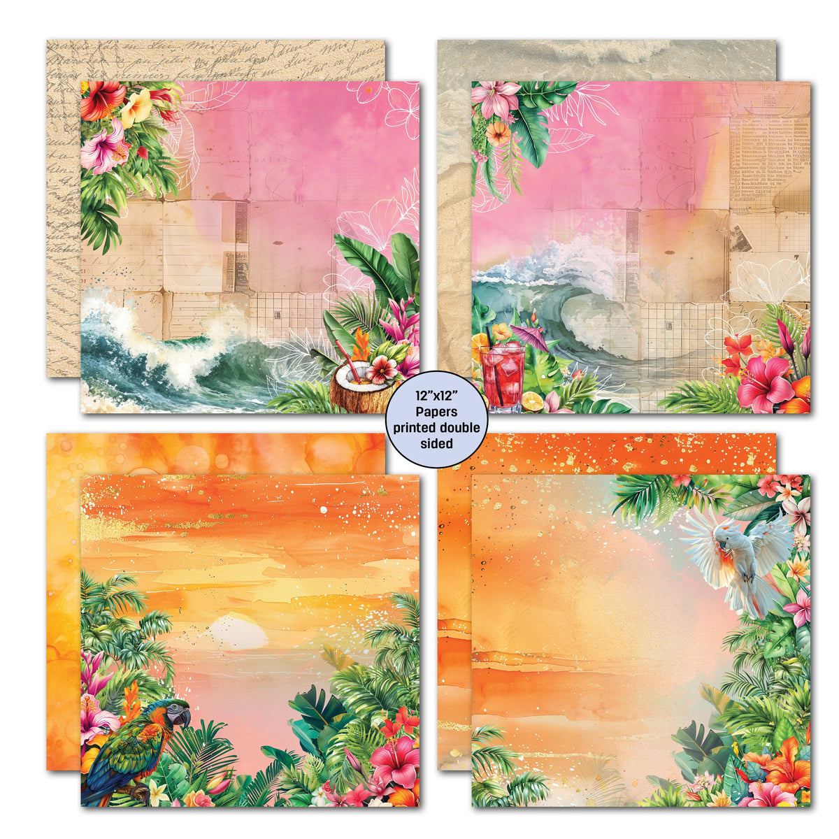 3Quarter Designs Tropic Excursion 12x12 Design Paper & Diecuts Set