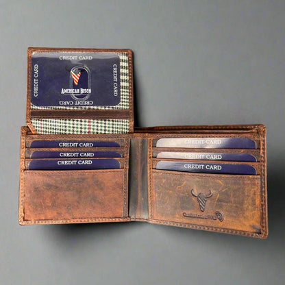 Men’s Skull Embossed Bifold Leather Wallet