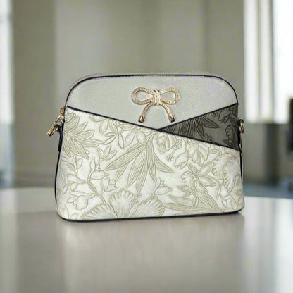 Temptation Italy Faux Leather Small Crossbody Bag with Floral Design