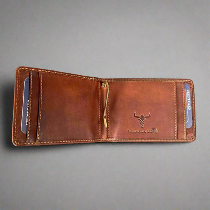 Men’s Cow Leather Money Clip with RFID Protection