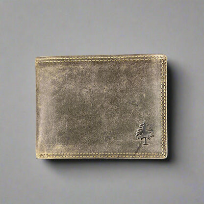 Greenwood Men's Leather Bifold Wallet. Premium RFID Protection Wallet with Flip Compartment