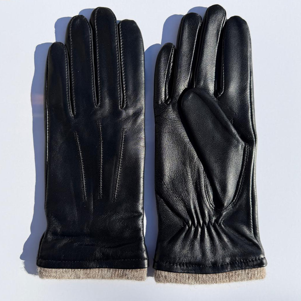 Women's Touchscreen Sheep Leather Gloves with Wool Blend Lining
