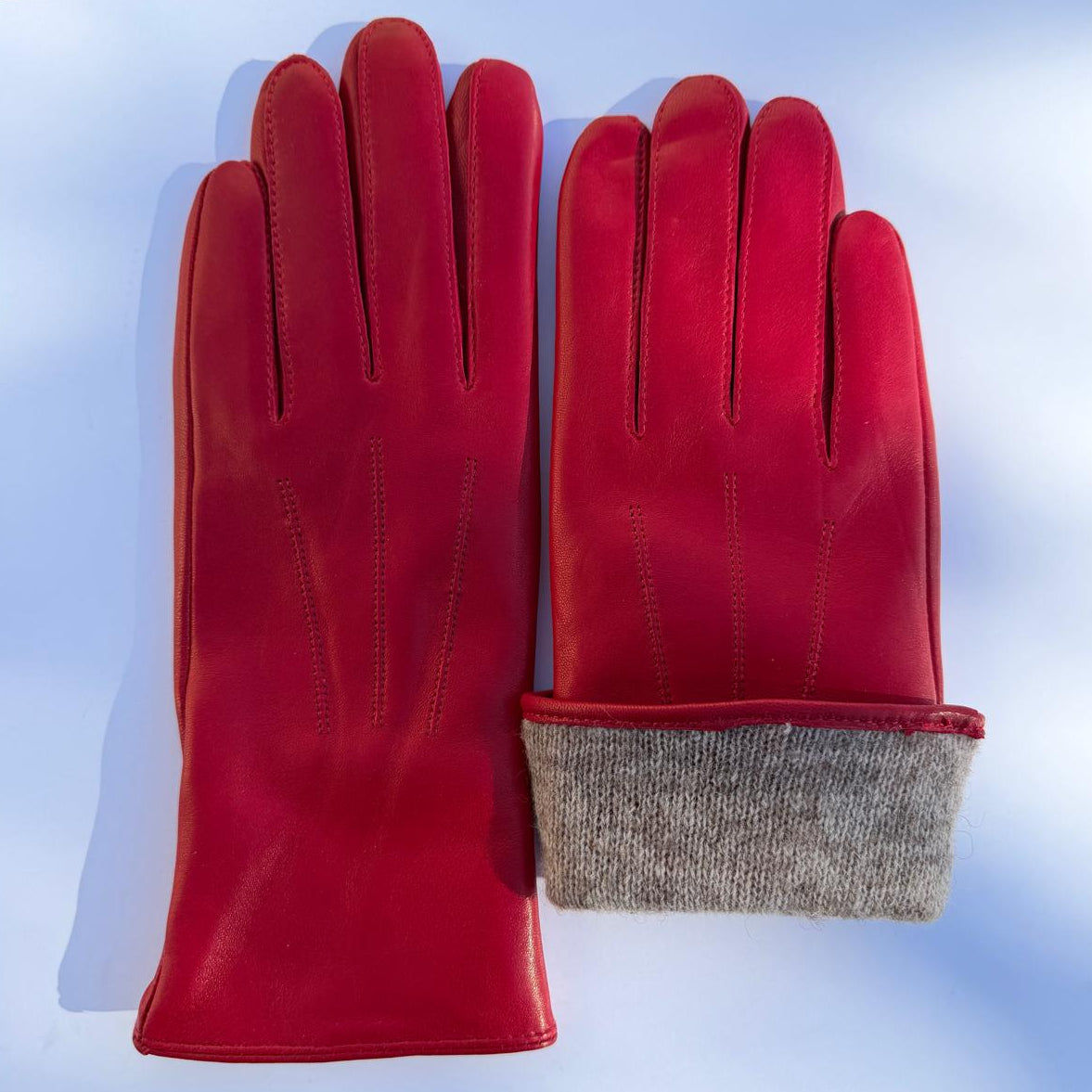 Women's Drum Dyed Lamb Leather Gloves with Wool Blend Lining
