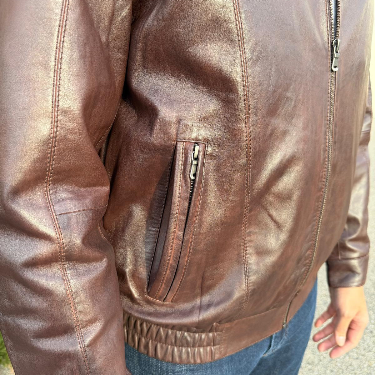 BOL Men's Ting Bomber Lambskin Leather Jacket