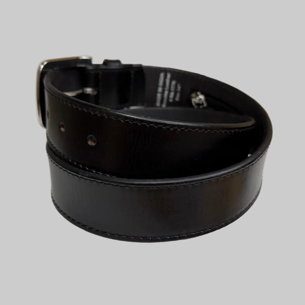 Men’s Buff Grain Leather Travel Belt with Secret Internal Zipper Pocket