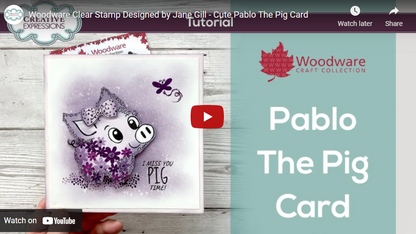 Woodware Clear Singles Fuzzie Friends Sadie The Sheep 4 in x 6 in Stamp