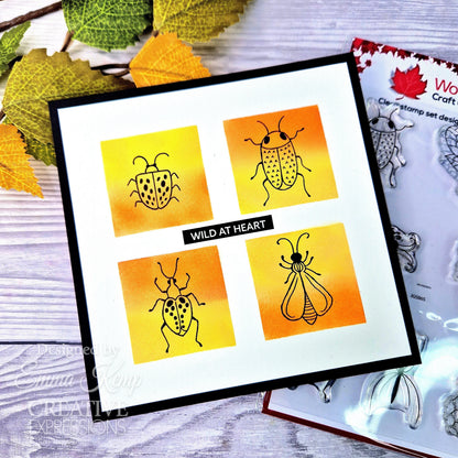 Woodware Clear Singles Bug Doodles 4 in x 6 in Stamp Set