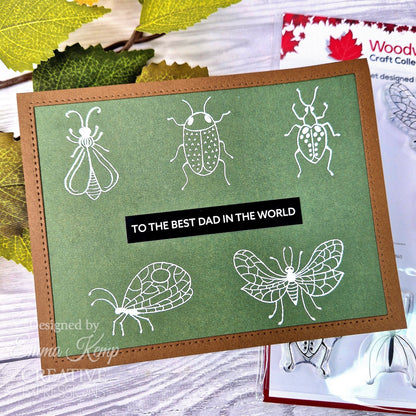 Woodware Clear Singles Bug Doodles 4 in x 6 in Stamp Set