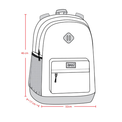 Kids Backpack Black Printed With Hearts