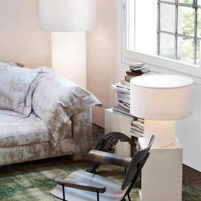 Modern Nordic Fabric Table Lamp – Iron Frame Bedside & Living Room Accent Light