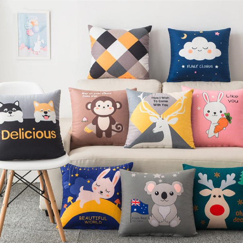 Cute Decorative Throw Pillow – Soft Plush Sofa Cushion for Living Room, Bedroom & Bedside