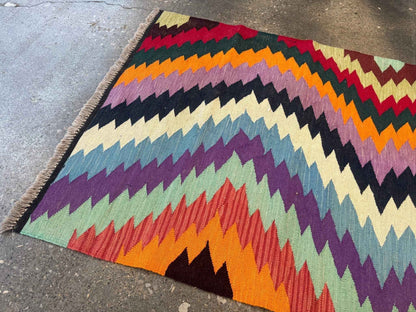 Afghan Maimana Kilim Rug | 3' 6" x 5'