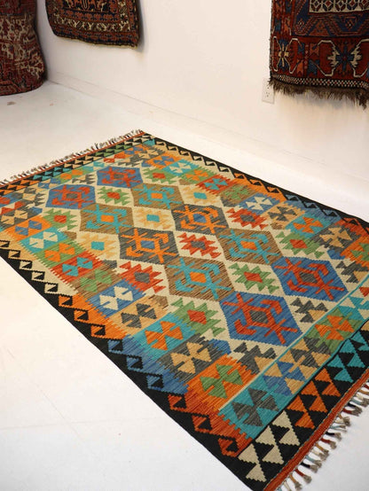 Afghan Maimana Kilim Rug | 4' 2" x 6' 6"