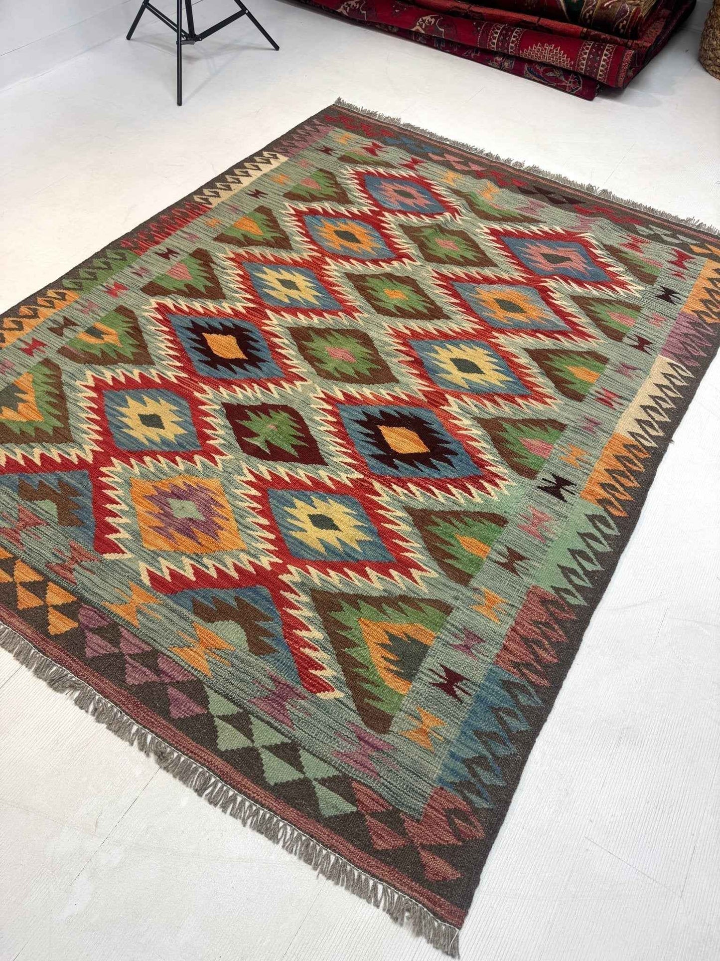 Afghan Maimana Kilim Rug | 5' x 6' 7"