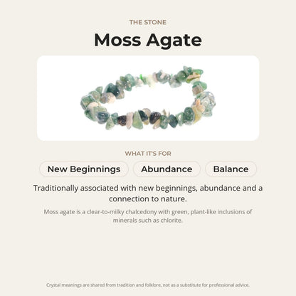 Agate Green Moss Chip Bracelet