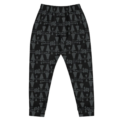 Men's Premium Recycled Fleece Black-Gray Joggers-Allover 3 Crusaders Print