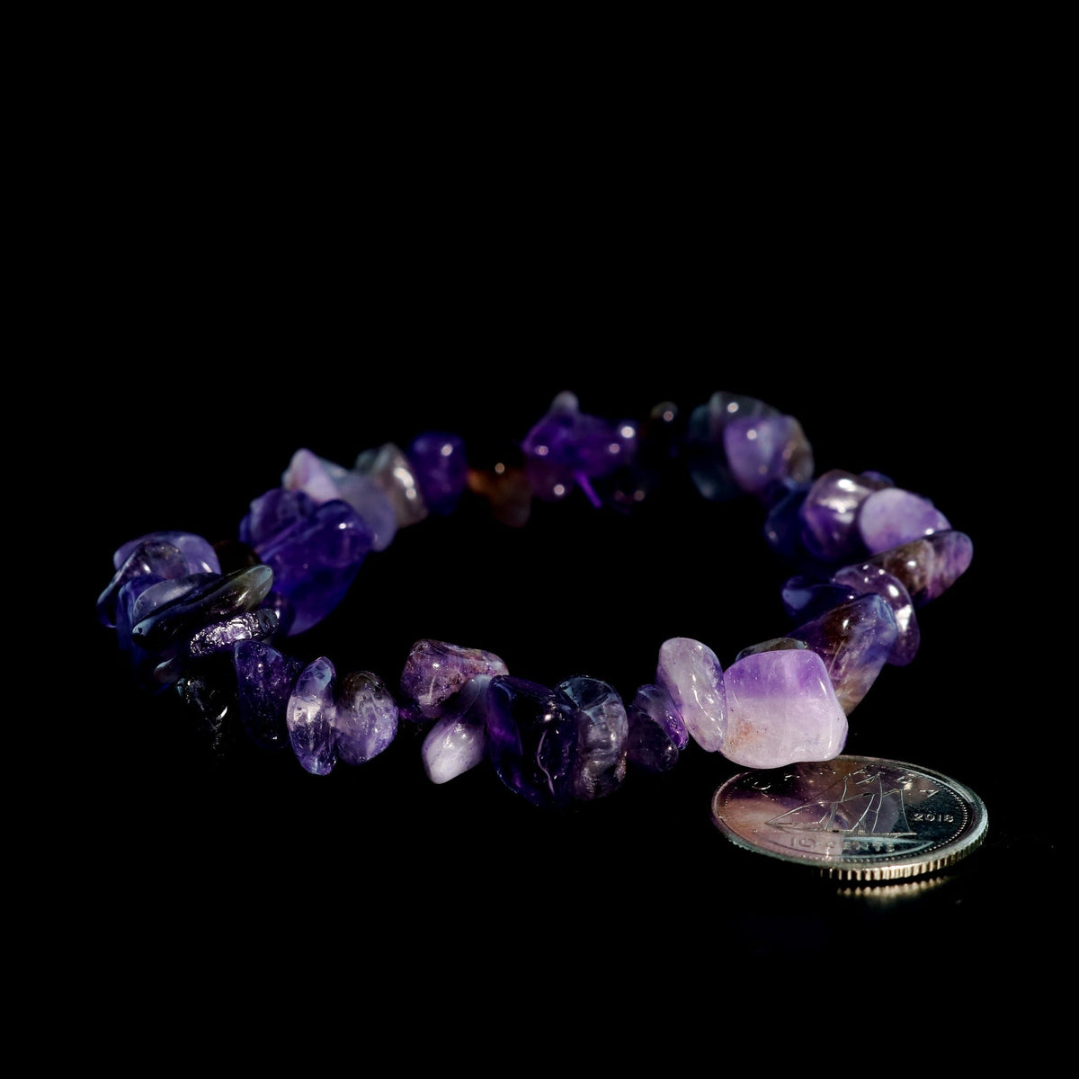 Amethyst Dark Chip Bracelet