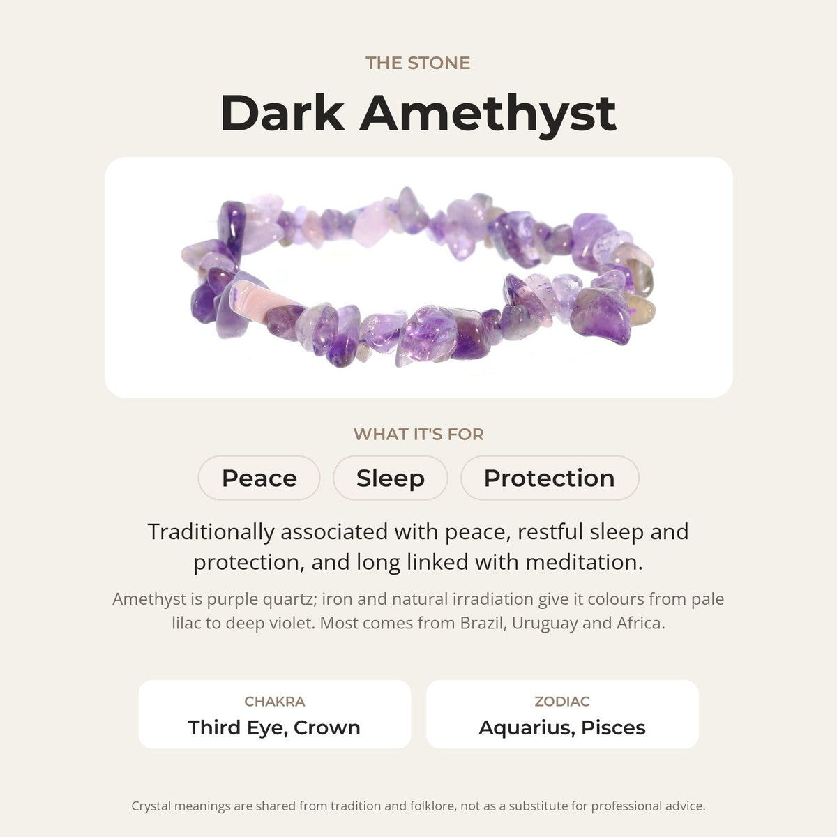 Amethyst Dark Chip Bracelet