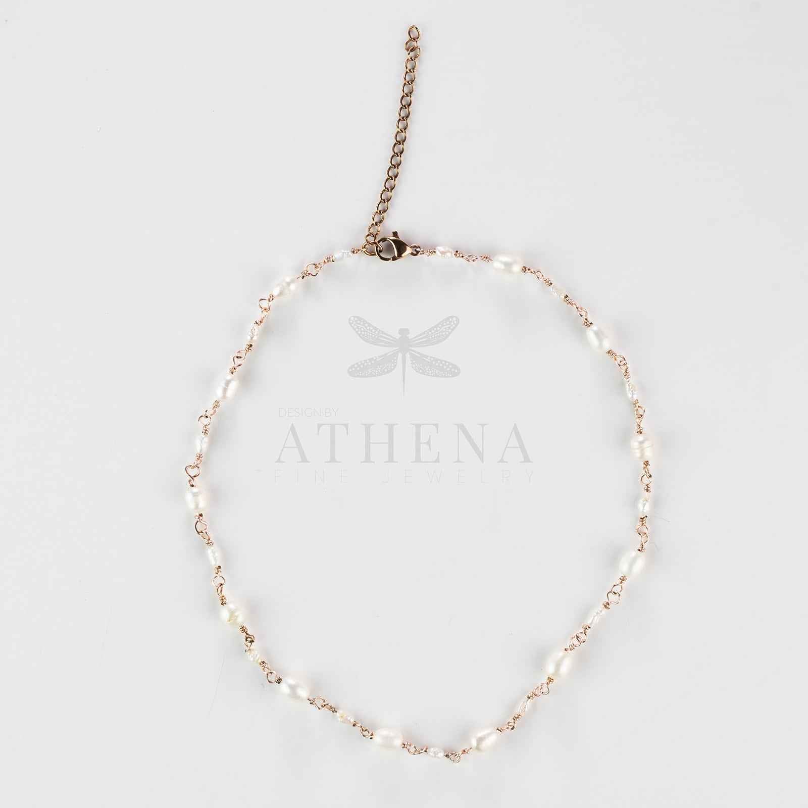 Pearl Cluster Anklet in Yellow Gold Fill