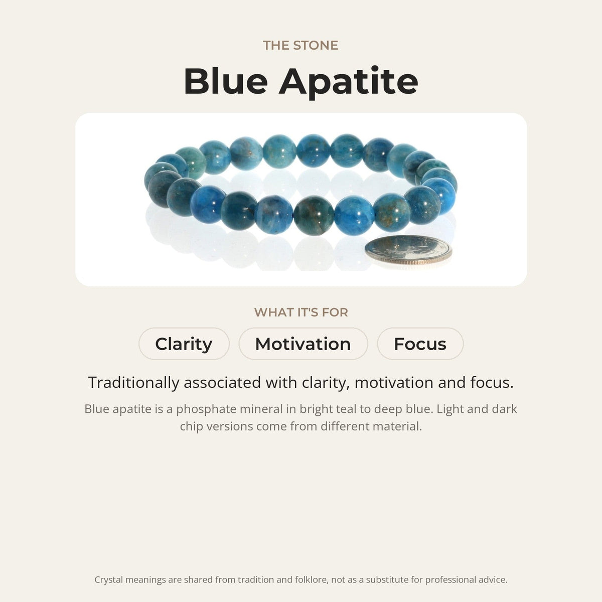 Apatite Blue Bead Bracelet