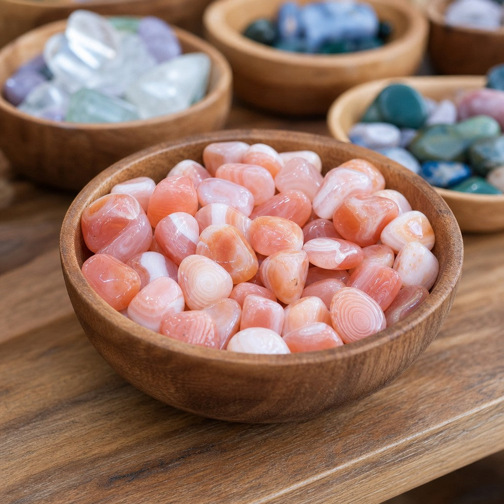 Apricot Agate Tumbled Stones