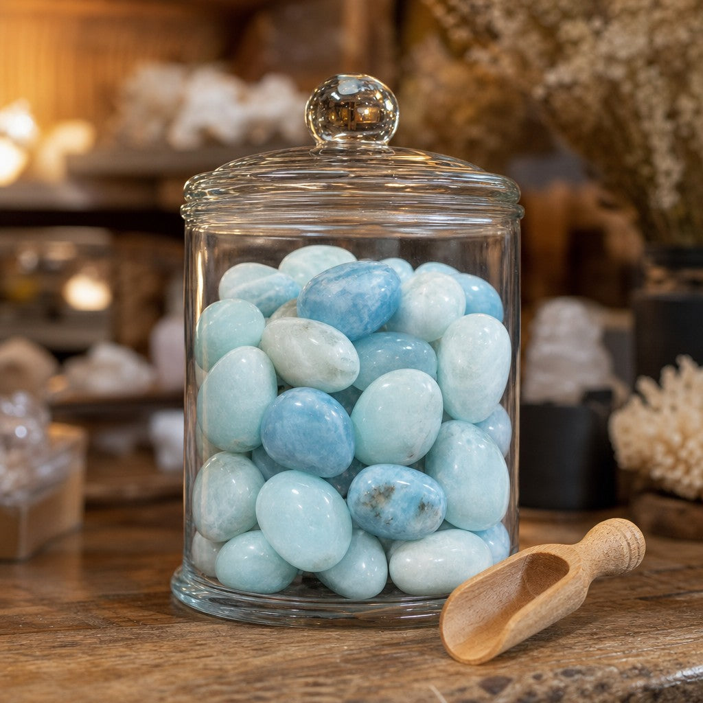 Aquamarine A Tumbled Stones