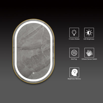 Arco Sense LED Bathroom Mirror, Dimmable, Copper-Free HD Silver Mirror – 22"x34" / 26"x34" / 28"x36"