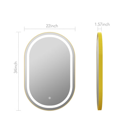 Arco Sense LED Bathroom Mirror, Dimmable, Copper-Free HD Silver Mirror – 22"x34" / 26"x34" / 28"x36"