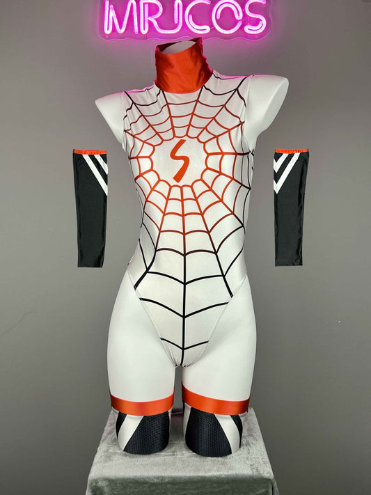 Woman Super Hero Spandex Open Crotch Cosplay Bodysuit Sexy Lingerie