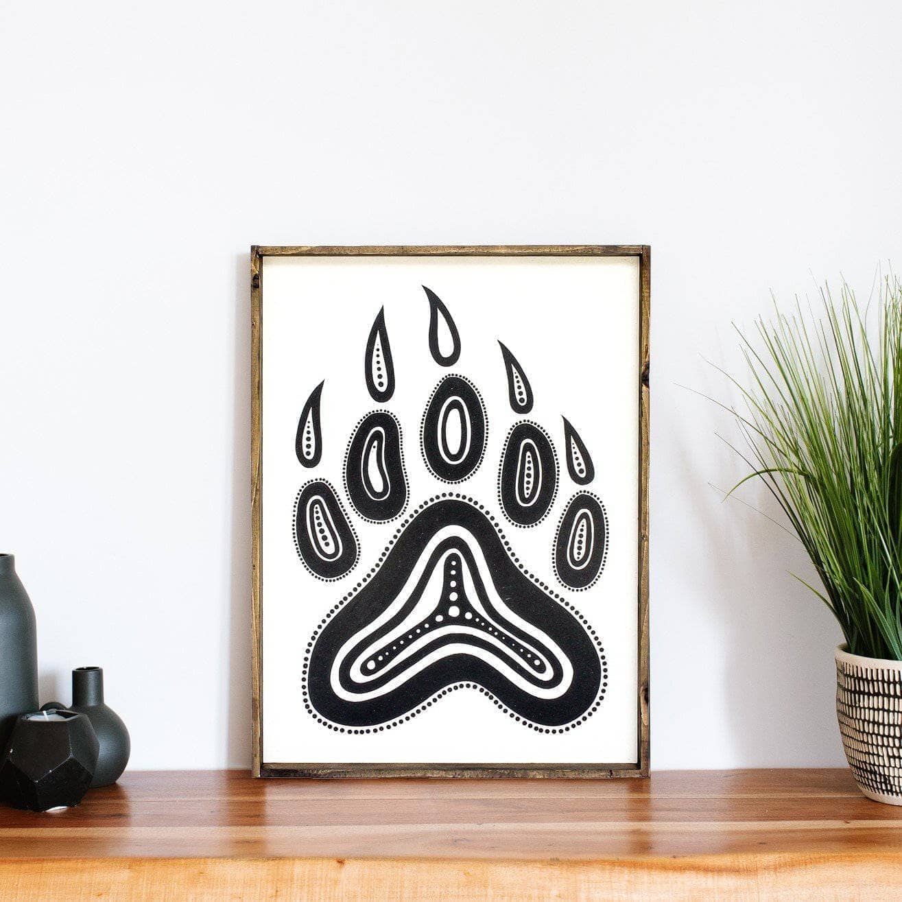 Bear Paw Symbol Wood Sign - AURABAGS SHOP