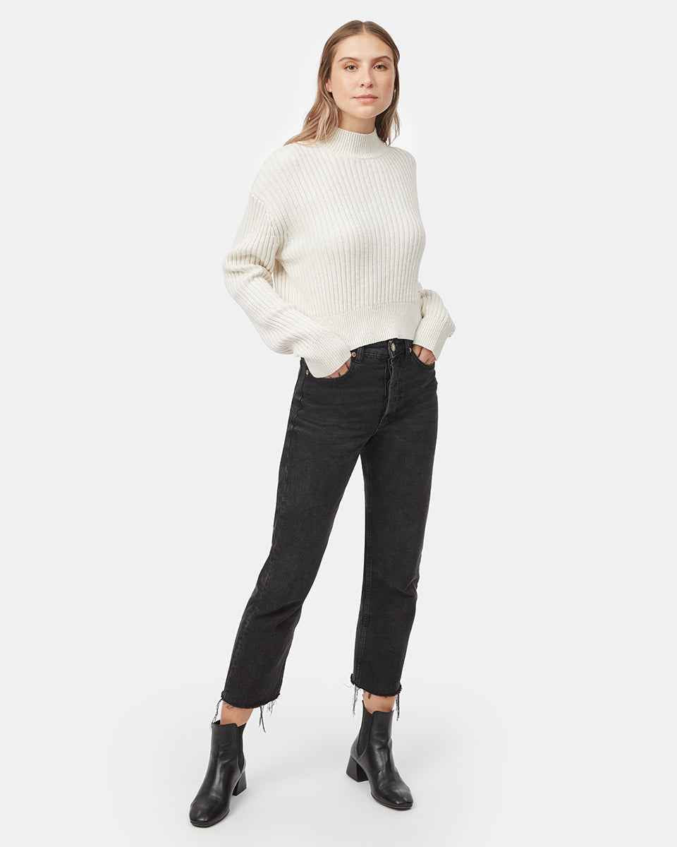 Highline Rib Cropped Mock Neck