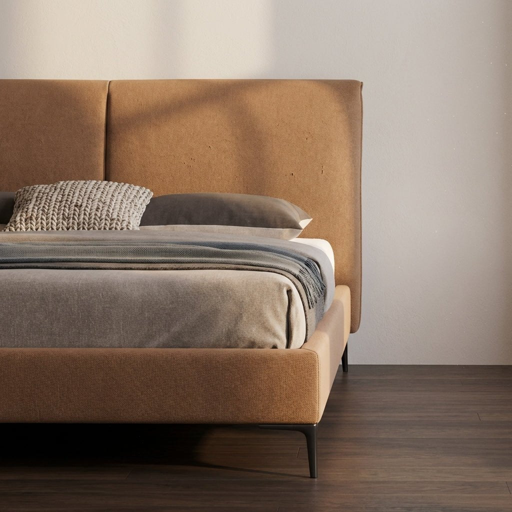 Berlin Caramel Leather Bed