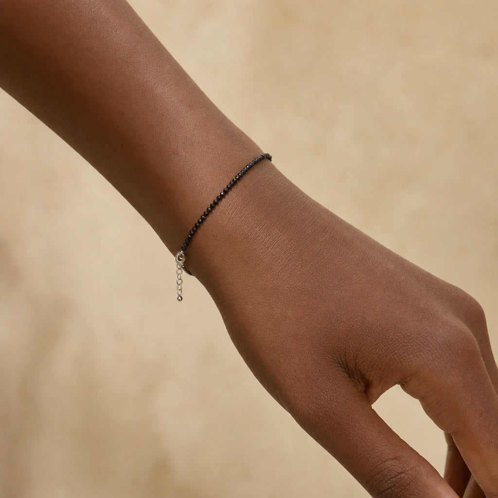 Black Tourmaline Bracelet - 2-3mm