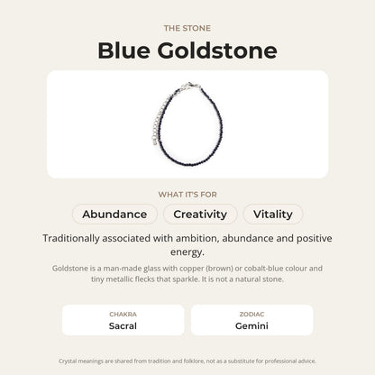 Blue Goldstone Bracelet - 2-3mm