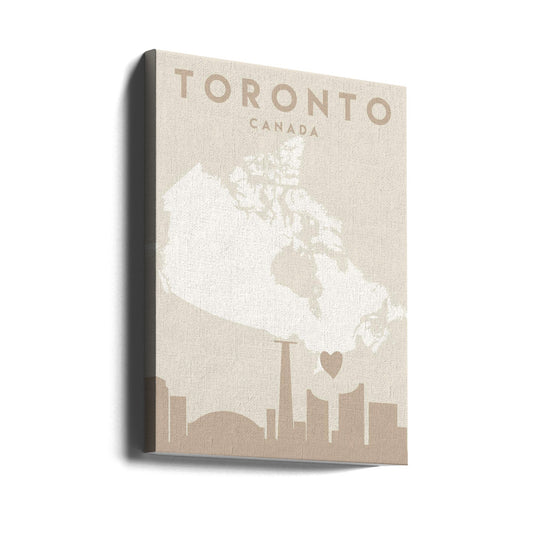 Wall art City Heart Maps 89 Canvas Wall Art